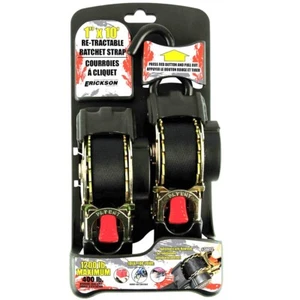 New Erickson 1″ x 10′ – 1200 lb. Re-Tractable Ratchet Straps 2 PACK - TI35123 - Picture 1 of 8