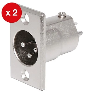 2 PACK - Amphenol 3 Pin Male Chassis Mount XLR AC3MPNZ - Picture 1 of 2