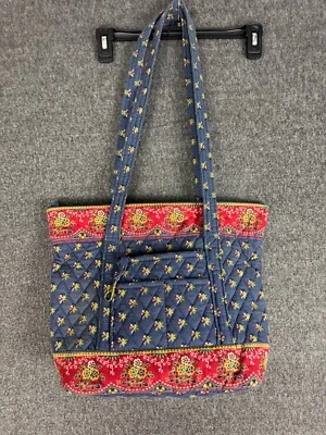 Vera Bradley 钱包蓝色红色黄色花卉格子绗缝 — 第 1/4 张图片