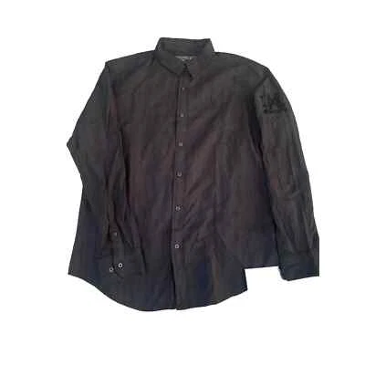 Nuevo con etiquetas Para hombres Extreme Couture Terciopelo Gráfico Espalda Manga Larga Negro Abotonado L Foto 1 de 4