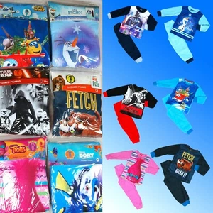 Fleece Pyjamas Warm Cosy Thermal Genuine Licenced PJs 2 3 4 5 6 7 8 9 14 Years - Picture 1 of 29
