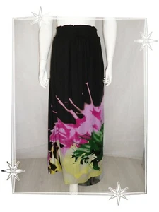 B - Jupe Longue Fantaisie Noir Multicolore 39F2703 Desigual Taille 38 40 .. - Imagen 1 de 7