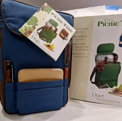 Saco de queijo vinho com isolamento térmico Picnic Time Duet saca-rolhas faca tábua de cortar novo com etiquetas  - Imagem 1 de 4