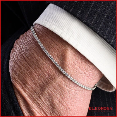 bracciale tennis uomo donna acciaio inox braccialetto pietre pietra regolabile - Immagine 1 di 4