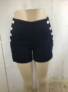 Banana Republic Women’s Navy Blue Sailor High Waisted Side Zipper Shorts Sz. 0 - Picture 1 of 12