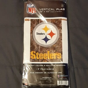 NFL Teams Vertical House Flag / Banner 28'' x 40" PITTSBURG STEELERS - Imagen 1 de 5