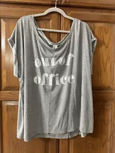 NWT Cato Brand Gray Knit Top Shirt 2X OUT OF OFFICE - Picture 1 of 2