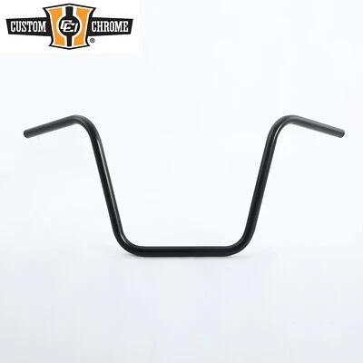 "Manillar colgante mono negro satinado de 1"" 14"" elevación 34,5 ancho 8"" centro apto para Harley" Foto 1 de 4