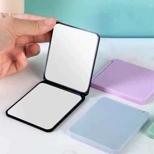 MINI COSMETIC COMPACT MIRROR MAKEUP Folding HANDBAG PURSE HANDHELD LIGHT - Picture 1 of 4