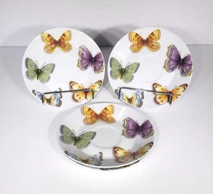 Neiman Marcus Butterfly Queen Porcelain Plate Dish Saucer Set Of 4 Plates 6" EUC - Picture 1 of 8