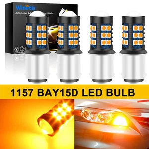 4x LED 1157 1157NA 2357 2057 Amber 3000K LED Turn Signal Indicator Light Bulbs - Bild 1 von 12