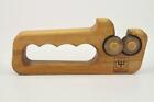 Vintage Hand Held Wusthof Trident Wood & Ceramic Knife Sharpener