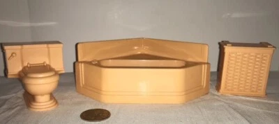 Juego de baño de colección 3 piezas Marx miniatura casa de muñecas accesorios de baño Foto 1 de 4