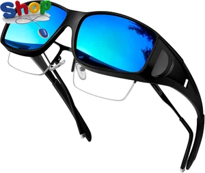 Premium Quality over Glasses Sunglasses TR90 Ultralight Polarised Wrap around Me - Picture 1 of 12