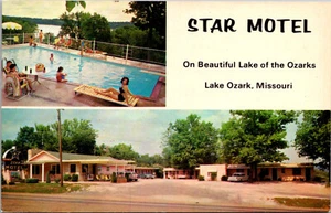 LAKE OZARK, MISSOURI - STAR MOTEL & SWIMMING POOL - VINTAGE POSTKARTE - Bild 1 von 2