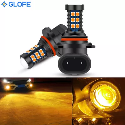 9005 HB3 LED High Beam Daytime Running Light Bulbs DRL Lamps 3000K Amber Yellow - Image 1 of 4