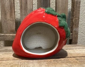 Erdbeerschwammhalter mit Schrubber, Keramik Erdbeere Küchendeko - Bild 1 von 11