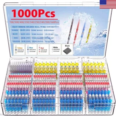 1000PCS Solder Stick Waterproof Seal Sleeve Heat Shrink Butt Wire Connectors - Image 1 of 4