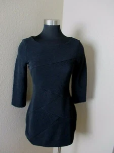 White House Black Market WHBM Kleid schwarz Tunika gerippt gefüttert Mini Gr. XSmall XS - Bild 1 von 6