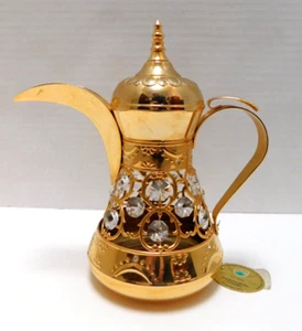 Vintage Moroccan Teapot Decorative - 24 Carat Gold Plated Swarovski Crytals - Picture 1 of 12