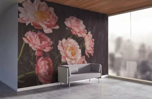Dark Floral Wallpaper - Large Wall Mural - Self-adhesive Wallpaper, Removable - Picture 1 of 4