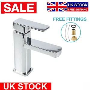NEW Modern Waterfall Bathroom Tap Basin Sink Mono Mixer Chrome Cloakroom - Picture 1 of 14
