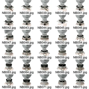 Punk Leather Chokers Gothic Neckbands Made In UK - Picture 1 of 31