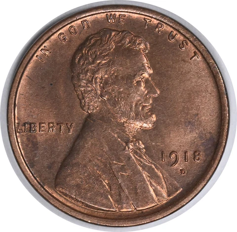 1918-D Lincoln Cent Choice BU Uncertified #218 Cover