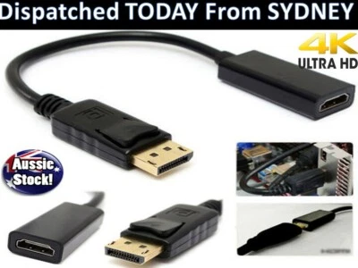 25CM Displayport Display Port DP Male to HDMI Female Adapter Converter 1080p AU - Image 1 of 4