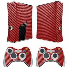 Red Carbon Fiber Decal Skin Sticker for Xbox360 slim and 2 controller skins - Picture 1 of 1