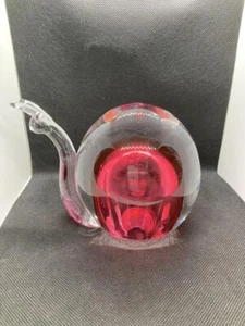 Estatuilla/pisapapeles caracol fucsia cristal de Murano Gambaro and Poggi -Firmado - Imagen 1 de 8