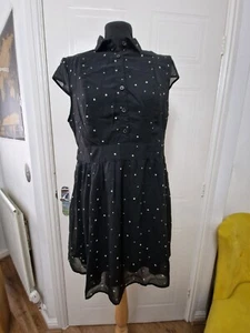 Vestido Wet Seal Negro Blanco Lunares Talla XL Nuevo - Imagen 1 de 9