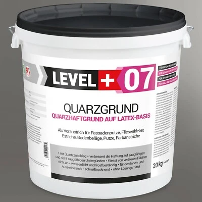 LEVEL PLUS Quarzgrund 20Kg Putzgrund Haftgrund weiße Grundierung Innen Außen Gipsputz L+07