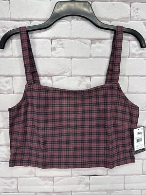 Volcom Women’s Juniors Chicheck Urself Top Size L Red Color - Image 1 of 4