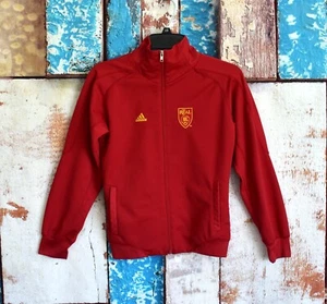 Kids Girls Adidas RSL Real Salt Lake Jacket Full Zip MEDIUM Red PRE-OWNED - Picture 1 of 12