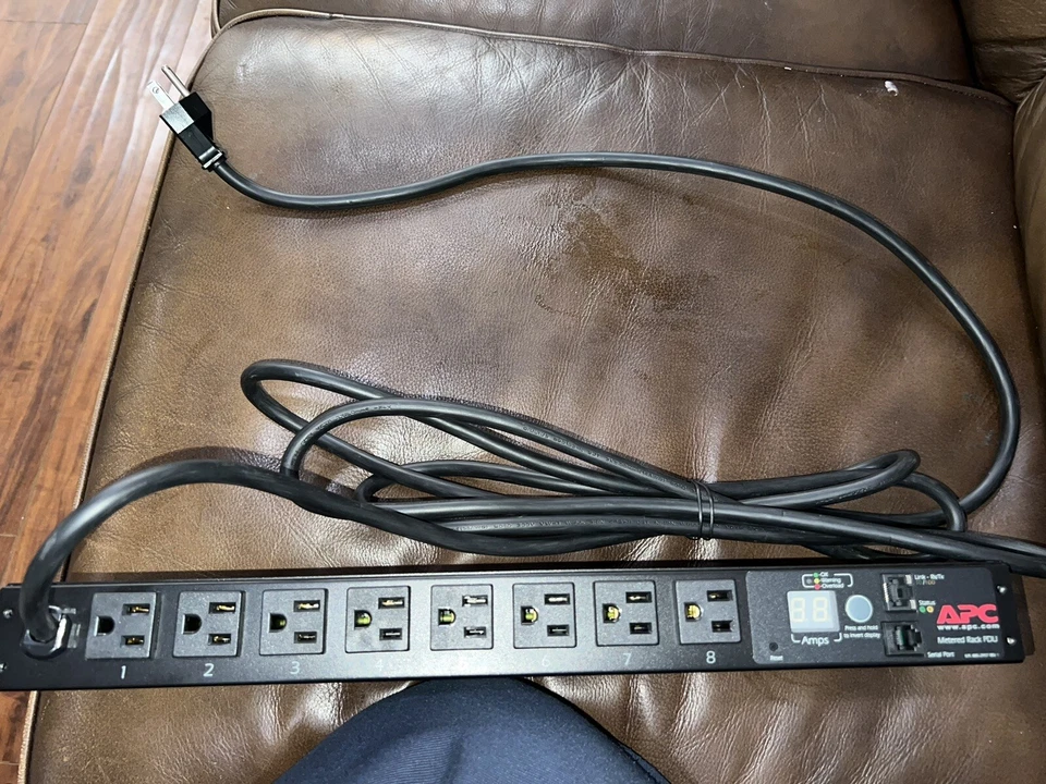 APC AP7800 Metered 1U, 15A, 100/120V Rack Power Distribution Panel - Black - Image 1 of 3