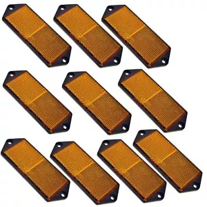 Paquete de 10 postes reflectores laterales rectangulares ámbar grande de puerta de remolque TR067 - Imagen 1 de 6