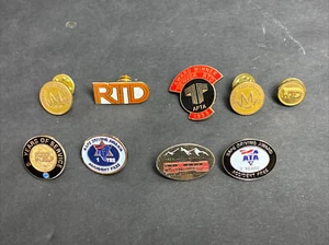 RTD Pin Lot-9 Dever Colorado Ata. (2 Lapel 10k Gold) Transportation History - Picture 1 of 22