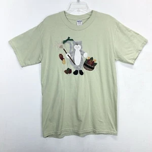 Damen Vintage T-Shirt bestickt Applikation Katze Herbst Herbst Gr. Medium Gildan - Bild 1 von 18