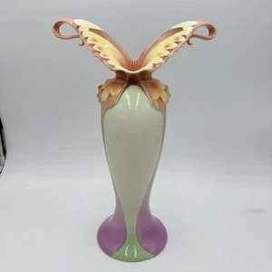 FRANZ porcelain 15 1/2” Papillon-Butterfly Collection Vase-Spread Wings - Picture 1 of 11