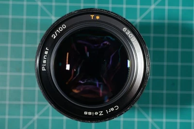 CLA'd Contax Zeiss Planar 100mm F2 C/Y AEG Used US Seller - Image 1 of 4