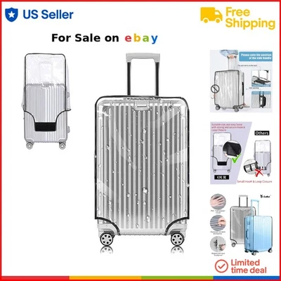 Clear PVC Suitcase Cover 30 Inch Waterproof Luggage Protector for Travel - Image 1 of 4