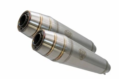 GPR Deeptone Inox Cafè Racer Silencers For Moto Guzzi Nevada 350 1991-2001 - Image 1 of 4