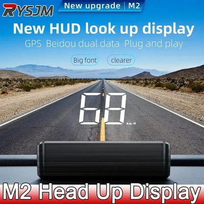 M2 Car Head Up Display GPS Speedometer Digital HUD KMH MPH Windshield Projector - Image 1 of 4