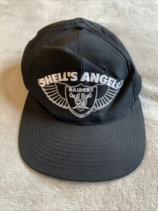 De colección LA Los Angeles Raiders Snapback Sombrero Negro Conchas Ángeles Arte Concha NFL - Imagen 1 de 7