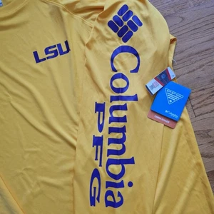 Columbia LSU T-shirt uomo XXL manica lunga collegiale PFG attacco terminale giallo - Foto 1 di 10