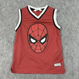 HM Marvel Spiderman Theme Logo Sleeveless Tank Top For Youth/Boy's Size 4-6Y Red - Picture 1 of 19