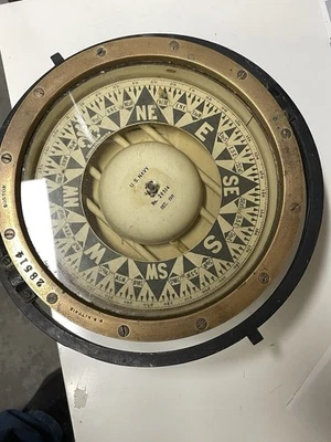 Brújula de barcos de la Marina de los Estados Unidos 1911 2351 Es Richie And Sons Boston 8 1/2" RARA náutica Foto 1 de 4