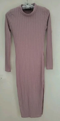 Nasty Gal Dusky Pink Striped Dress Size UK 10 - Image 1 of 4