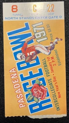 Boleto Rose Bowl 1971 Stanford 27 Ohio State 17 Greatest Upsets CFB #9 en muy buena condición A Foto 1 de 4